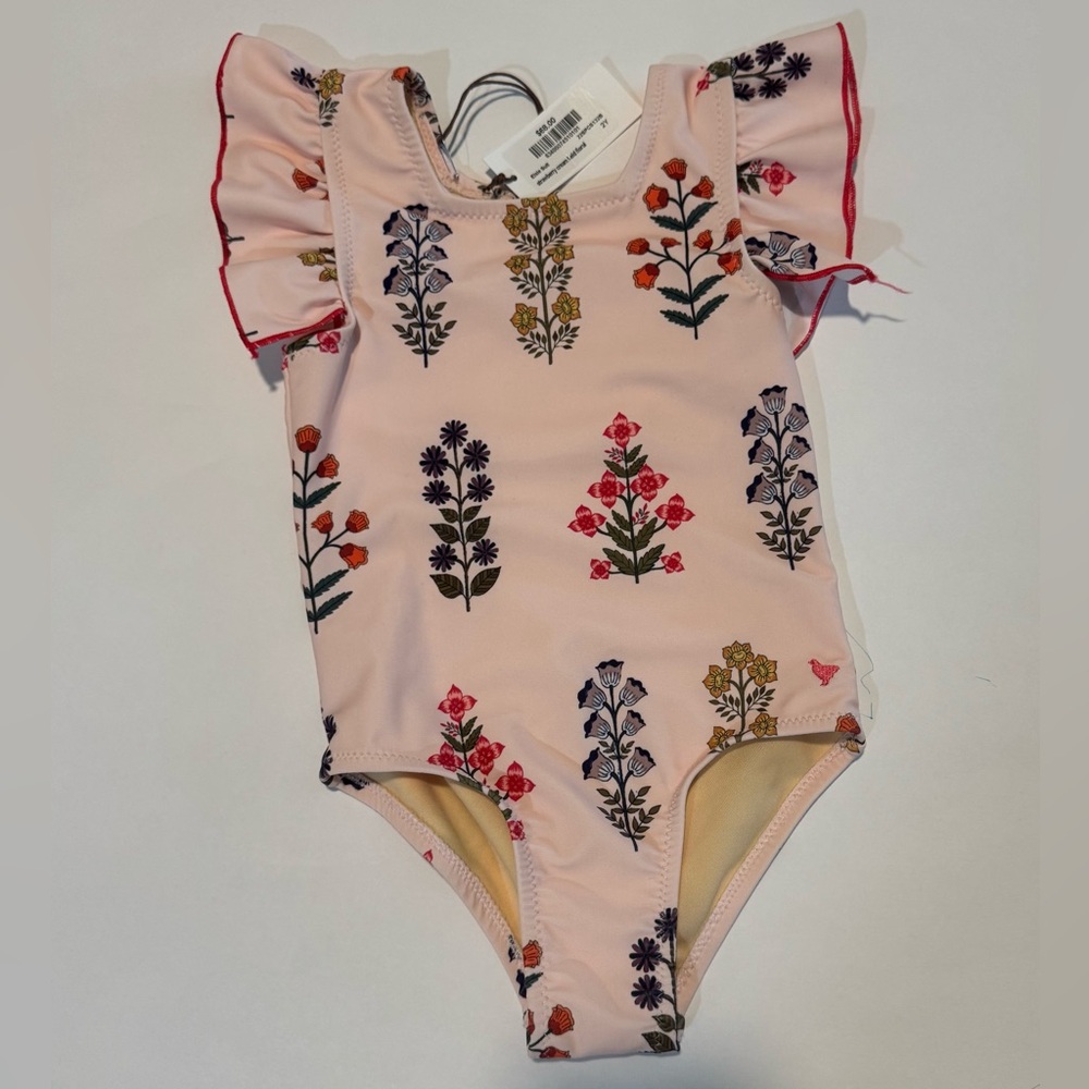 NWT Pink Chicken 2T Elsie Suit Strawberry cream field floral